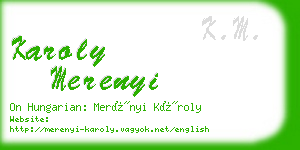 karoly merenyi business card